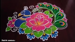 New year special rangoli 5×1 dots [upl. by Odnumyer28]