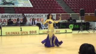 1st place at salonika open 2015 Lia Raheema professional category bellydance [upl. by Anerev]