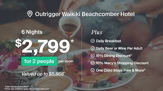 Hawaii Outrigger Beachcomber Escape Near Waikiki Beach w Onsite Brewery Daily Breakfast amp Drinks [upl. by Nevaj536]