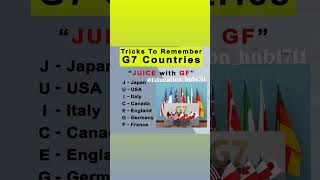 Trick to remember G7 Countries generalknowledge knowledge learning easylearning [upl. by Ailsun]