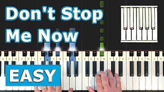 Queen  Dont Stop Me Now  EASY Piano Tutorial [upl. by Ohaus]