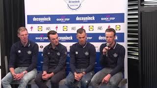 DeceuninckQuick Step  conference before race  Tour of Flanders  Ronde van Vlaanderen 2019 [upl. by Anaul]