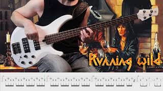 Final Gates  Running Wild bass cover amp tab [upl. by Weissmann204]