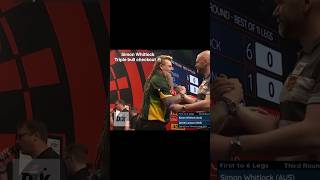 Simon Whitlock triple bull checkout 😳🎯  subscribe for daily darts content triplebullseye darts [upl. by Ellehcin]