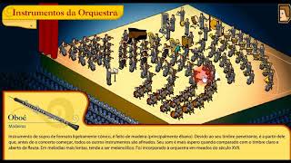 OS INSTRUMENTOS DE UMA ORQUESTRA  FAMÍLIAS CORDAS METAIS MADEIRAS E PERCUSSÃO [upl. by Tsan]