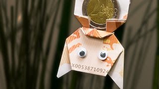 Bat Money Origami 🎃 Halloween money folding idea [upl. by Whiffen410]