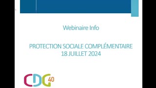 Webinaire CDG 40  Protection sociale complémentaire Prévoyance [upl. by Earazed]