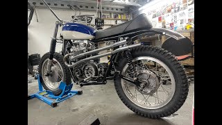 Triumph engine  Spanish motorcycle frame  making my own desert sled Sanglas part 1 [upl. by Dowzall365]