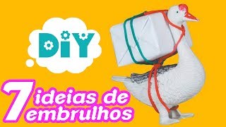 Como embalar PRESENTES com PAPEL BRANCO  DIY ideias criativas [upl. by Nerrag]