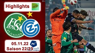 Highlights FC StGallen vs Grasshopper Club Zürich 05112022 [upl. by Liamaj]