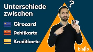 Kreditkarte Debitkarte Girocard Das sind die Unterschiede und Vor und Nachteile [upl. by Deana]