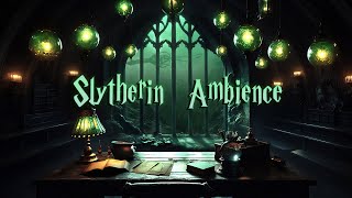 Slytherin Study Ambience  Hogwarts Common Room Window Relaxing Study Sounds [upl. by Neirol164]