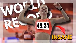 Femke Bol INSANE 400m indoor WORLD RECORD femkebol [upl. by Ramad915]