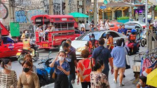 4K 🇹🇭 Walking around Saphan Taksin Station and Sathorn Pier in Bangkok Thailand 2023 [upl. by Miculek]