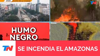 Un incendio en el Amazonas genera grandes cantidades de humo negro que ya llegó a la Argentina [upl. by Erdreid441]