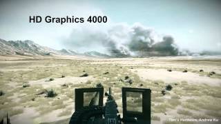 Battlefield 3 720P HD Graphics 3000 Sandy Bridge VS 4000 Ivy Bridge [upl. by Ahsias]