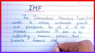 Essay on IMF in english  Short note on IMF  Full form of IMF  Definition of IMF  What is IMF [upl. by Avevoneg]