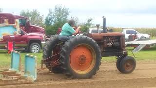 Oliver 1827 HartParr Tractor Pulling in Newman Grove NE Sept 2018 4500 class [upl. by Isleana]