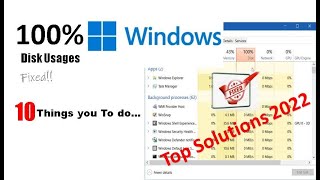 How To Fix 100 Disk Usage in Windows 10 SOLVED  Fixed 100 DISK USAGE in Windows PC 2022 [upl. by Birck]