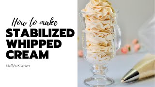 How To Make Stabilised Whipped Cream Frosting Pudding Mix Method [upl. by Kariv]