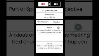 GRE Vocabulary builder for English 495 Word Apprehensive GRE English Vocabulary Shorts [upl. by Arin398]