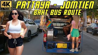 Pattaya Jomtien Baht bus Route I drive on all the way 2024 30th April Thailand [upl. by Tzong]