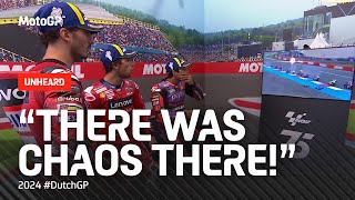 quotThere was chaos there at one pointquot 💥  2024 DutchGP UNHEARD [upl. by Louls823]