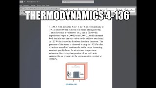 Thermodynamics 4136 A wellinsulated 3m × 4m × 6m room initially at 7°C is heated by the [upl. by Costin]