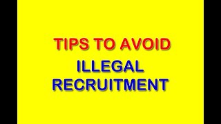 POEA on Illegal Recruitment  How to avoid illegal recruitment [upl. by Flor670]