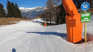 Skiing BLUE slope called CHATTRIX at MEGEVE ski resort  GoPro HD POV  Feb 2024 [upl. by Mann135]