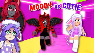 MOODY Vs CUTIE Tower Of Hell RACE Roblox [upl. by Nivla640]