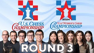 2024 US Chess Championships Round 3 [upl. by Ahsitul206]