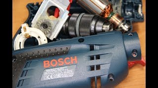 Bosch Professional Дрель Бош GSB 1600 RE  DRILL REPAIR REVIEW [upl. by Cello]