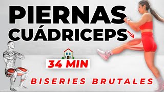 SÚPER RUTINA para PIERNAS GRANDES CUÁDRICEPS  Aumentar y Definir Piernas en Casa con Biseries [upl. by Nnylecyoj]