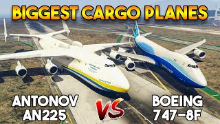 GTA 5 ONLINE  ANTONOV AN225 VS BOEING 7478F BEST BIGGEST CARGO PLANE [upl. by Adyela721]