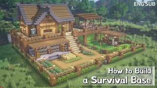 Minecraft How To Build a Survival Base Tutorial Building Tutorial 14  마인크래프트 야생 건축 인테리어 [upl. by Etnoved]