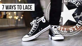 7 WAYS TO LACE CONVERSE CHUCK TAYLOR ALL STAR HIGH TOP  I AM RIO P [upl. by Bryan]