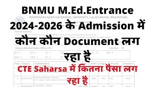 BNMU MEdadmission Document Required 2024 ।। Cte Saharsa MEdCollege admission Document required [upl. by Arelus]