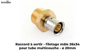 VIDÉO 360°  Raccord à sertir filetage mâle 26x34 multicouche  diamètre 20 MULTITUBO [upl. by Analak]