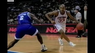 Grant Hill amp Larry Johnson Highlights Hornets  Pistons December 1995 OT Game [upl. by Eboj]