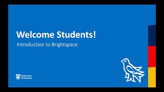 UVic Brightspace Student Welcome Video [upl. by Kitty]