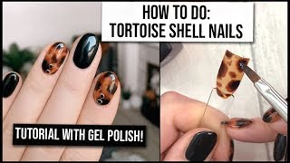 TUTORIAL How to do Tortoise Shell Nails with Gel  xameliax [upl. by Bakki]