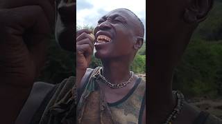 Hadzabe Man Eats Raw Guinea Fowl Eggsshortsfeed hadzabetribe [upl. by Ellsworth]