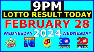 9pm Lotto Result Today February 28 2024 Wednesday [upl. by Ahseila330]