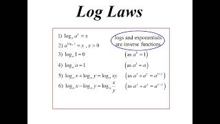 11X1 T13 01 logarithms 2024 [upl. by Odnanreh]