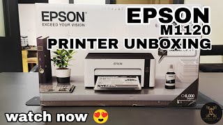 🖨️Epson EcoTank Monochrome M1120 WiFi InkTank Printer Single Function Monochrome printer😍 UNBOXING [upl. by Skoorb632]