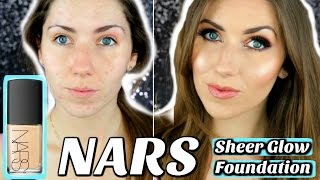 First Impression Review 💕 NARS SHEER GLOW FOUNDATION ON OILY SKIN 😍 Amelia Rosina [upl. by Eanat]