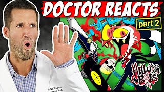 ER Doctor REACTS to Craziest HELLUVA BOSS Injuries PART 2 [upl. by Kiraa]