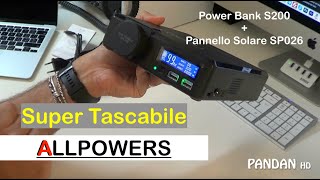 ALLPOWERS S200 Power Bank ECONOMICO con INVERTER  Pannello Solare SP026 [upl. by Cj13]