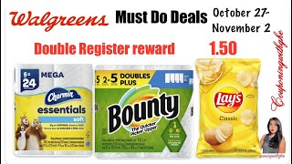 Walgreens Must Do Deals October 27November 2 Double Register Deal is back 🤗 150 lays chips [upl. by Ynnatirb]